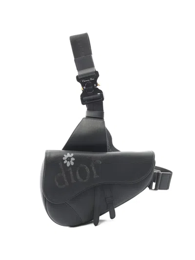 Pre-owned Dior 2010s Saddle Embroidery Body Bag In Black