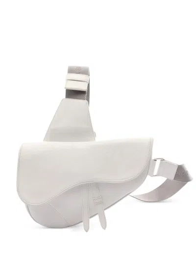 Pre-owned Dior 2010s Saddle Leather Body Bag In White