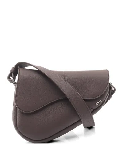 Pre-owned Dior 2010s Saddle Leather Cross Body Bag In Brown