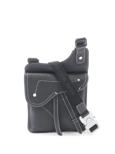 Pre-owned Dior 2010s Saddle Leather Shoulder Bag In Black