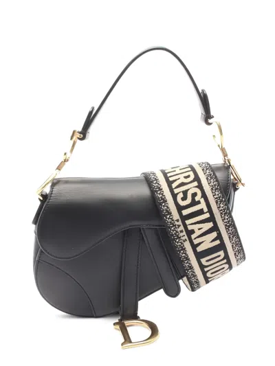 Pre-owned Dior 2010s Saddle Leather Tote Bag In Black