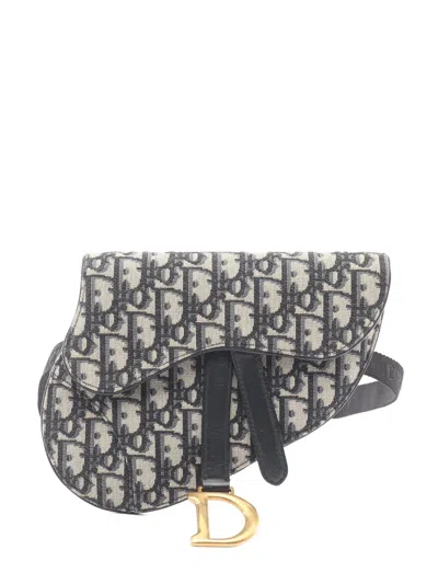 Pre-owned Dior 2010s Saddle Oblique Belt Bag In Blue