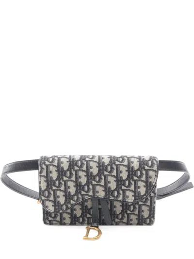 Pre-owned Dior 2010s Saddle Oblique Belt Bag In Neutral