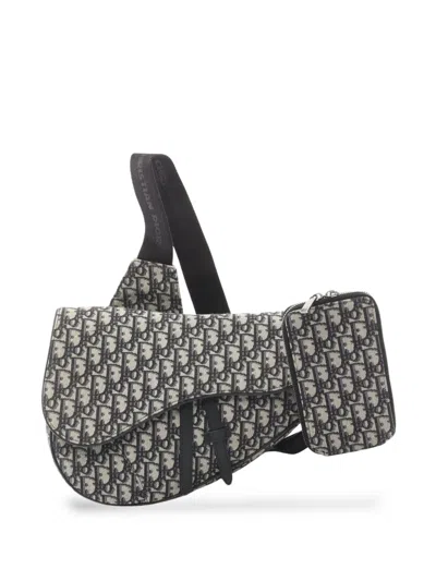 Pre-owned Dior 2010s Saddle Oblique Body Bag In Neutrals
