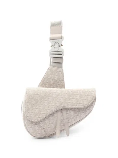 Pre-owned Dior 2010s Saddle Oblique Messenger Bag In Neutrals