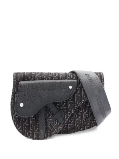 Pre-owned Dior 2010s Saddle Oblique Shoulder Bag In Black