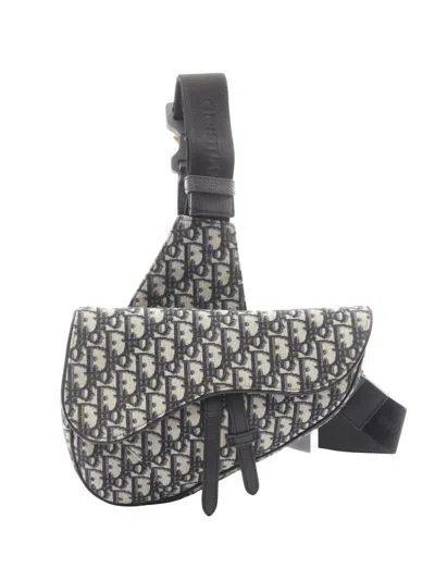 Pre-owned Dior 2010s Saddle Oblique-jacquard Body Bag In Neutral