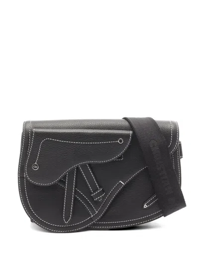 Pre-owned Dior 2010s Saddle Pouch Shoulder Bag In Black