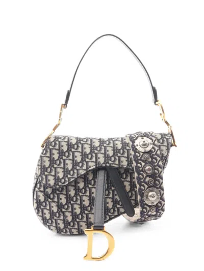 Pre-owned Dior 2010s Saddle Tote Bag In Blue
