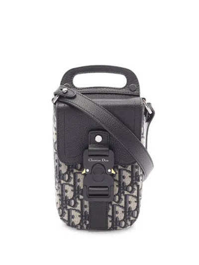 Pre-owned Dior 2010s Saddle Vertical Crossbody Bag In Blue