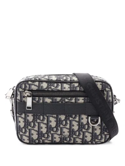 Pre-owned Dior 2010s Safari Oblique Shoulder Bag In ブルー