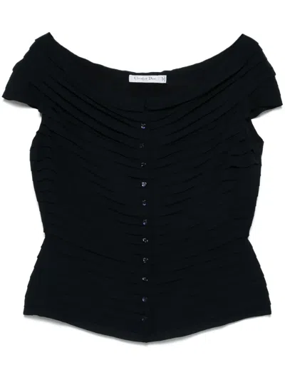 Pre-owned Dior 2010s Silk Top In Blue