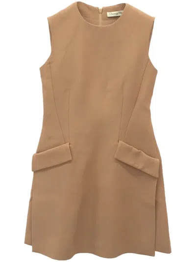 Pre-owned Dior 2010s Sleeveless Mini Dress In Neutrals
