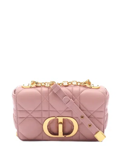 Pre-owned Dior 2010s Small Caro Karo Cannage Shoulder Bag In Pink