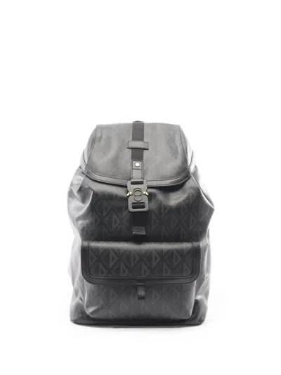 Pre-owned Dior 2010s Small Cd Diamond Backpack In Black