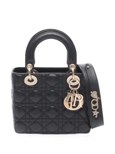 Pre-owned Dior 2010s Small Lady  Cannage Tote Bag In Black