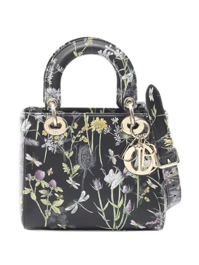 Pre-owned Dior 2010s Small Lady  Florilegio Tote Bag In Black