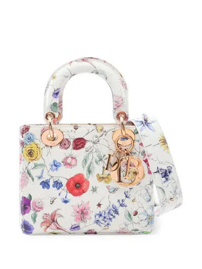 Pre-owned Dior 2010s Small Lady  My Abc Florilegio Tote Bag In ホワイト