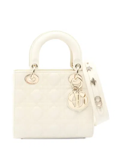Pre-owned Dior 2010s Small Lady  My Abc Tote Bag In White