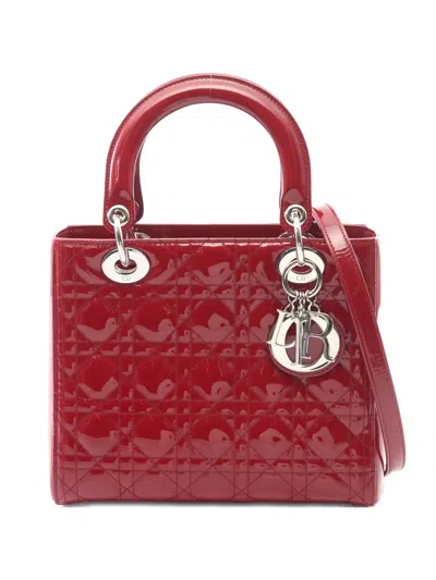 Pre-owned Dior 2010s Small Lady  Patent-leather Tote Bag In Red