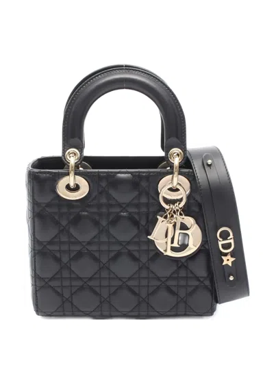 Pre-owned Dior 2010s Small Lady  Quilted Tote Ag In Black