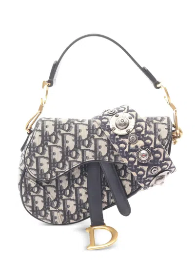 Pre-owned Dior 2010s Small Saddle Tote Bag In Blue