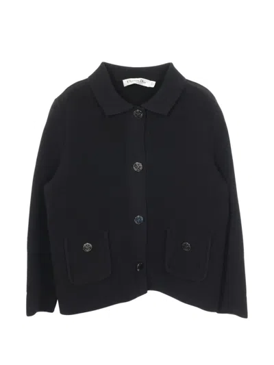 Pre-owned Dior 2010s Star-button Cropped Jacket In Black