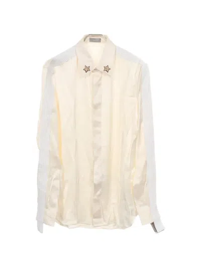Pre-owned Dior 2010s Star-embroidered Silk Shirt In White
