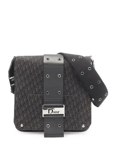 Pre-owned Dior 2010s Street Chic Trotter Shoulder Bag In Black