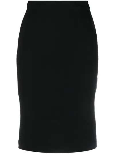 Pre-owned Dior 2010s  Stretch Silk Pencil Skirt In Black