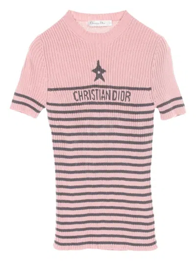 Pre-owned Dior 2010s Striped Top In Pink