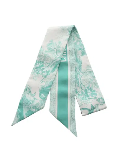 Pre-owned Dior 2010s Toile De Jouy Sauvage Mitzah Scarf In White