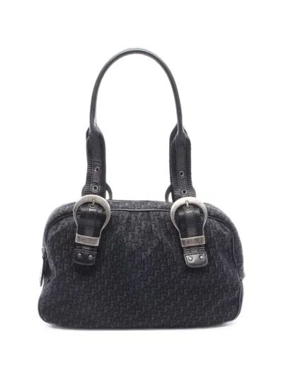 Dior 2010s Trotter Buckle Tote Bag In Black