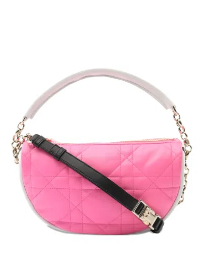 Pre-owned Dior 2010s Vibe Hobo Canage Small Leather Shoulder Bag In Pink