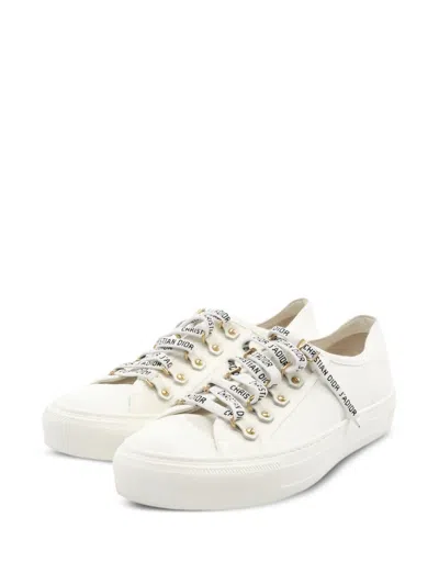 Pre-owned Dior 2010s Walk'n' Canvas Sneakers In White
