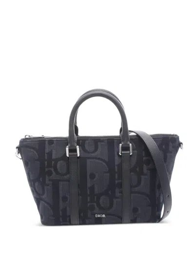 Pre-owned Dior 2010s Weekender 25 Travel Bag In Black