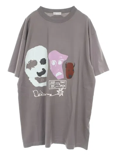 Pre-owned Dior 2010s X Cactus Jack Printed T-shirt In Gray
