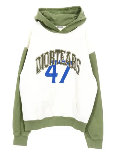 Pre-owned Dior 2010s X Denim Tears Logo Hoodie In White