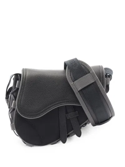 Pre-owned Dior 2010s X Sacai Mini Saddle Shoulder Bag In Black