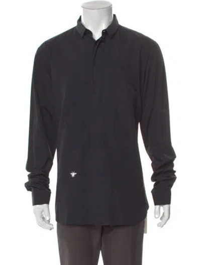 Pre-owned Dior 2011 Bee Accent Dress Shirt In Gray