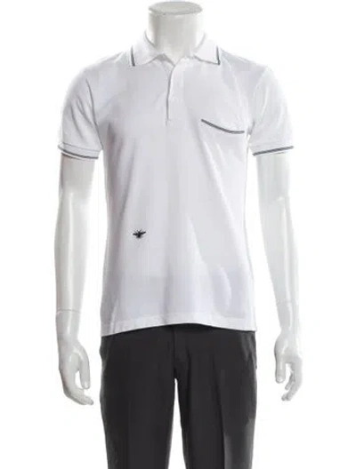 Pre-owned Dior 2011 Bee Accent Polo Shirt In White
