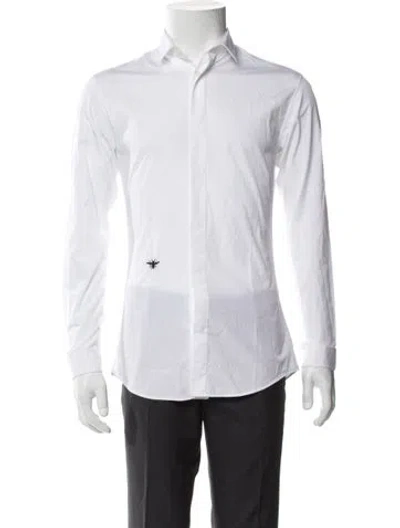 Pre-owned Dior 2011 Bee Accent Tuxedo Shirt In White