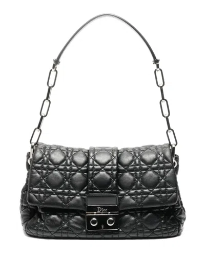 Pre-owned Dior 2011 Cannage Chain Shoulder Bag In Black