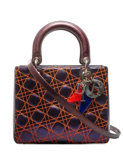 Pre-owned Dior 2011 Lady  Quilted Leather Cross Body Bag In Purple