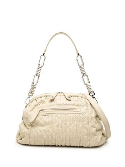 Pre-owned Dior 2011 Lambskin Cannage Delices Satchel In Brown