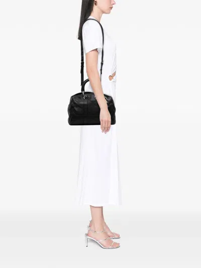 Pre-owned Dior 2011 Lambskin Cannage Polochon Granville Satchel In Black