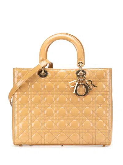 Pre-owned Dior 2011 Large Patent Cannage Lady  Satchel