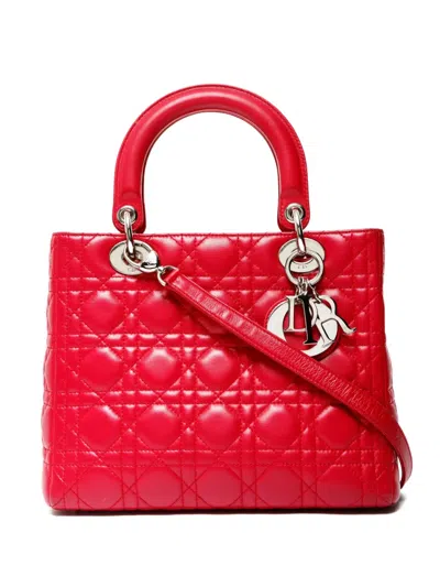 Pre-owned Dior 2011 Medium Lady  Handbag In Red