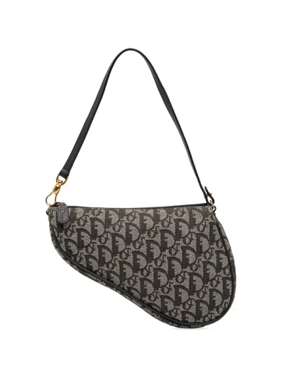 Pre-owned Dior 2011 Mini Issimo Canvas Saddle Pochette Shoulder Bag In Blue