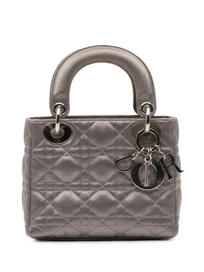 Pre-owned Dior 2011 Mini Satin Cannage Lady  Satchel